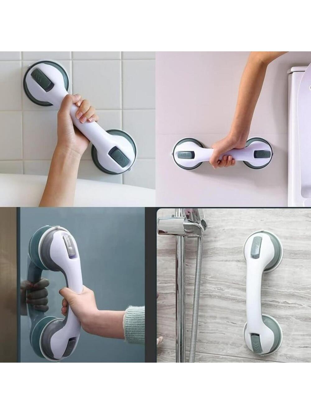12 Inch Suction Grab Bar 2 Pack No Drill Shower Safety Handle Non Slip Grip